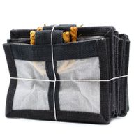 Pure Jute and Cotton Window Gift Bag - Two Windows Black