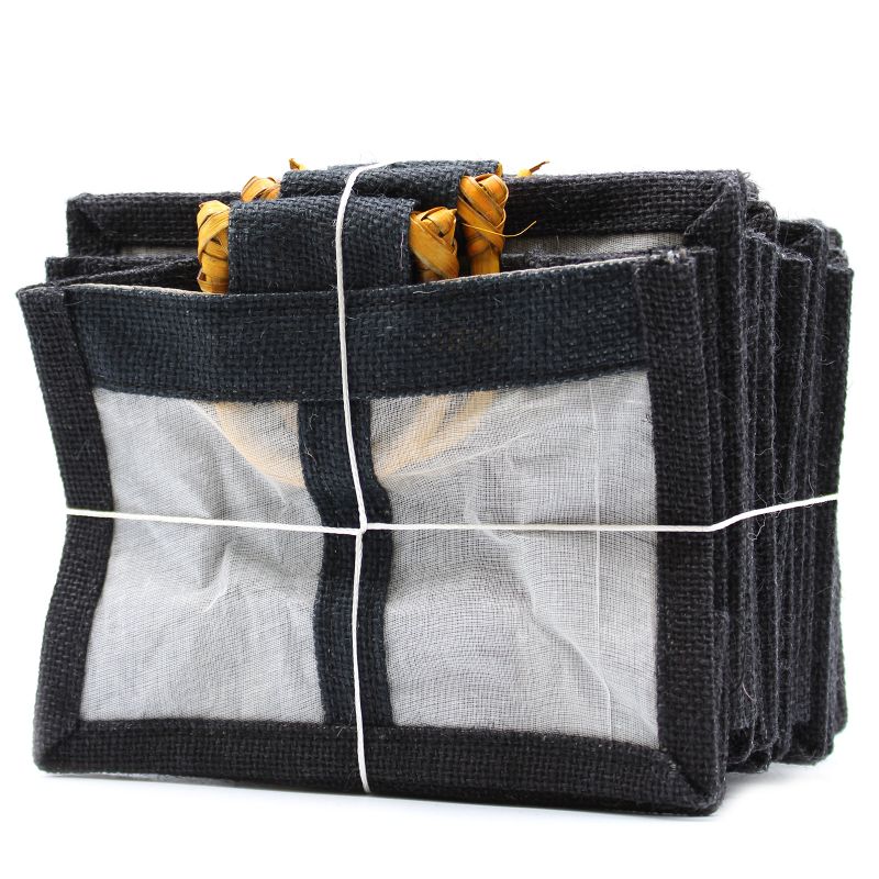 Pure Jute and Cotton Window Gift Bag - Two Windows Black