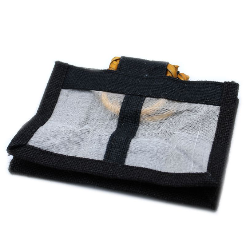 Pure Jute and Cotton Window Gift Bag - Two Windows Black