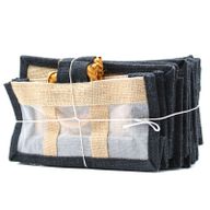 Pure Jute and Cotton Window Gift Bag - Three Windows Black