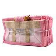 Pure Jute and Cotton Window Gift Bag - Three Windows Rose & Natural