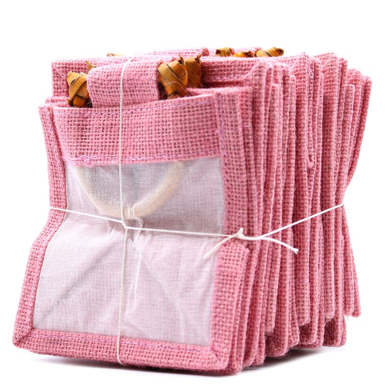 Pure Jute and Cotton Window Gift Bag - One Window Rose