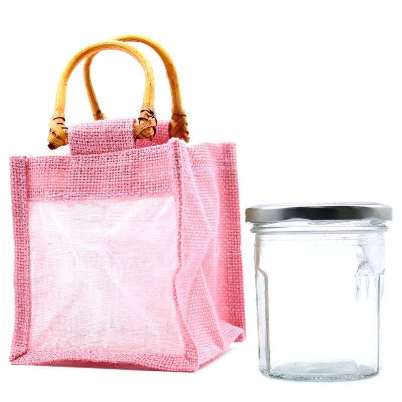 Pure Jute and Cotton Window Gift Bag - One Window Rose