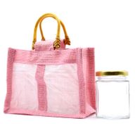 Pure Jute and Cotton Window Gift Bag - Two Windows Rose