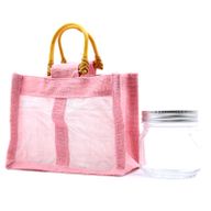 Pure Jute and Cotton Window Gift Bag - Two Windows Rose