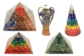 Orgonite Pyramid - Seven Chakra Flower of Life - 90 mm
