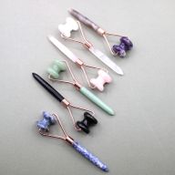 Gemstone Jawline Roller - Rose Quartz with Pouch