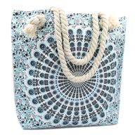 Rope Handle Mandala Bag - Sky Blue