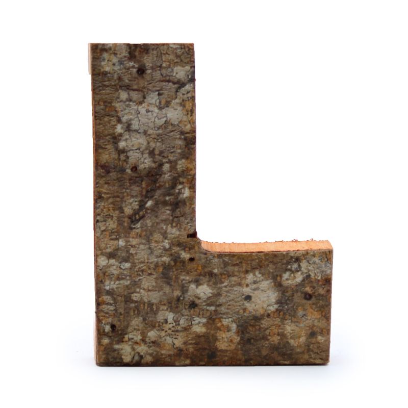 Rustic Bark Letter   - "L"  - 7cm