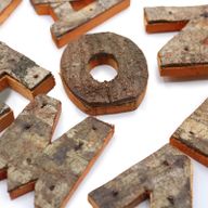 Rustic Bark Letter Set - HOME (4x3) - 7cm
