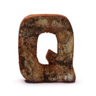 Rustic Bark Letter   - "Q"  - 7cm