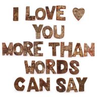 Colour Rustic Bark Letters - LOVE  (4x3)