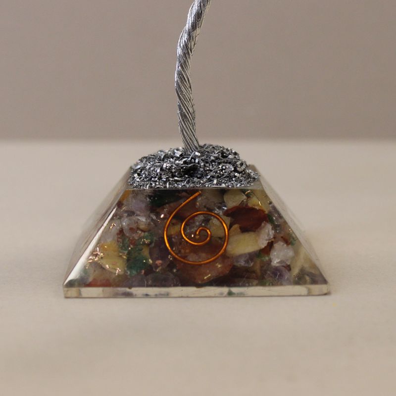 Gemstone Tree with Orgonite Base - 80 Stones - Multi