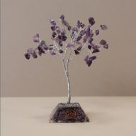 Gemstone Tree with Orgonite Base - 80 Stones - Amethyst