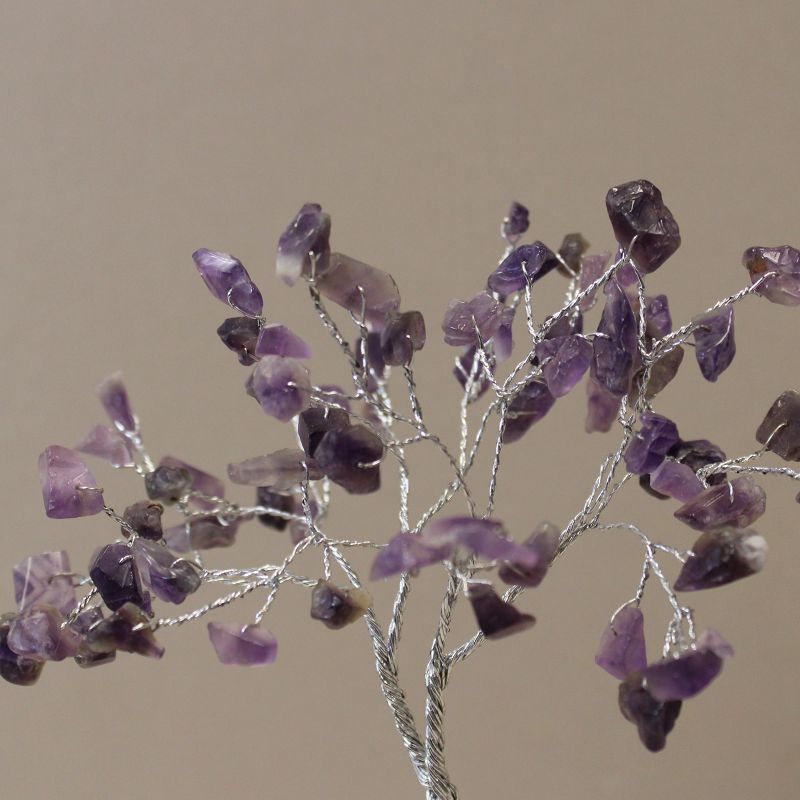 Gemstone Tree with Orgonite Base - 80 Stones - Amethyst