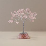 Gemstone Tree with Orgonite Base - 80 Stones - Rose Quartz