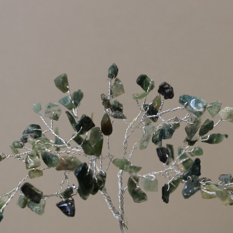 Gemstone Tree with Orgonite Base - 80 Stones - Moss Agate