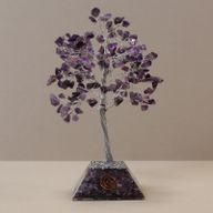 Gemstone Tree with Orgonite Base - 160 Stones - Amethyst