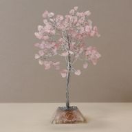 Gemstone Tree with Orgonite Base - 160 Stones - Rose Quartz