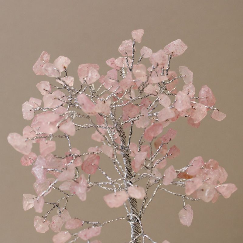 Gemstone Tree with Orgonite Base - 160 Stones - Rose Quartz