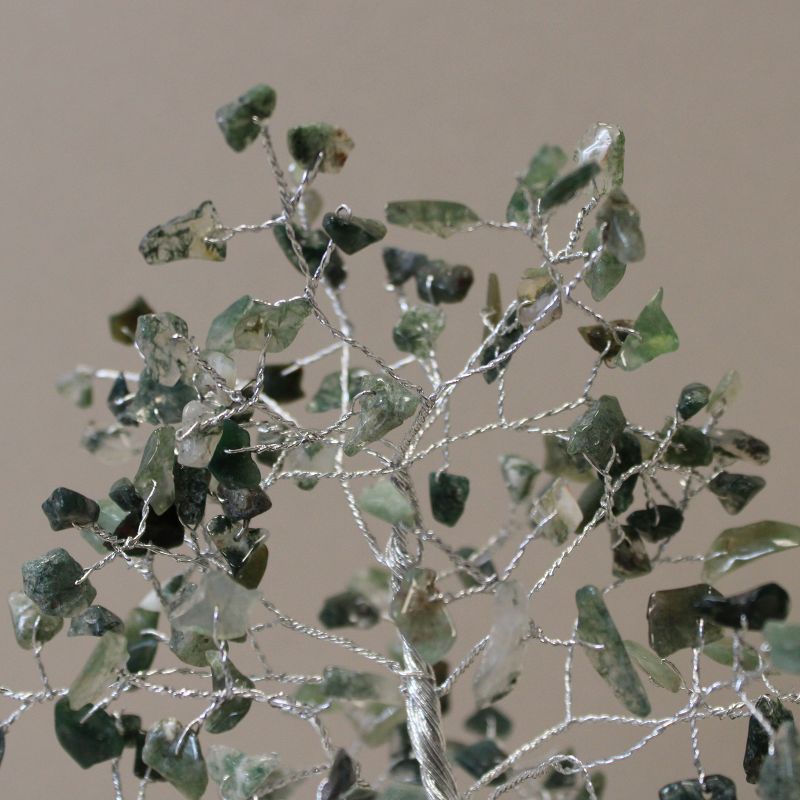 Gemstone Tree with Orgonite Base - 160 Stones - Moss Agate