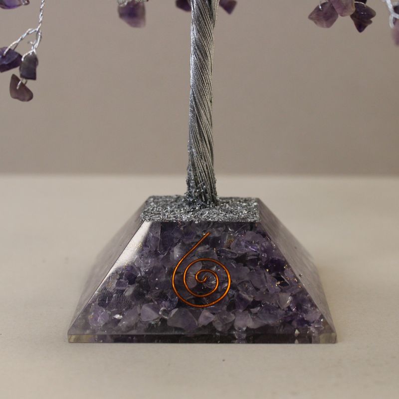 Gemstone Tree with Orgonite Base - 320 Stones - Amethyst