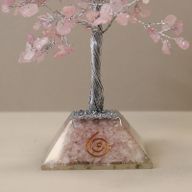 Gemstone Tree with Orgonite Base - 320 Stones - Rose Quartz