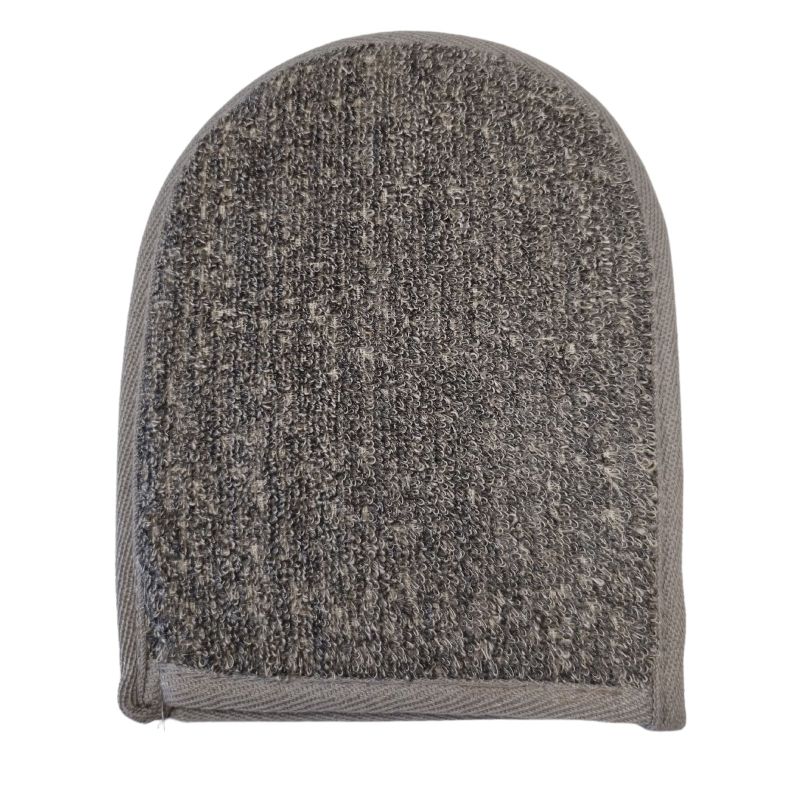 Bamboo & Linen Bath Mitt - Charcoal