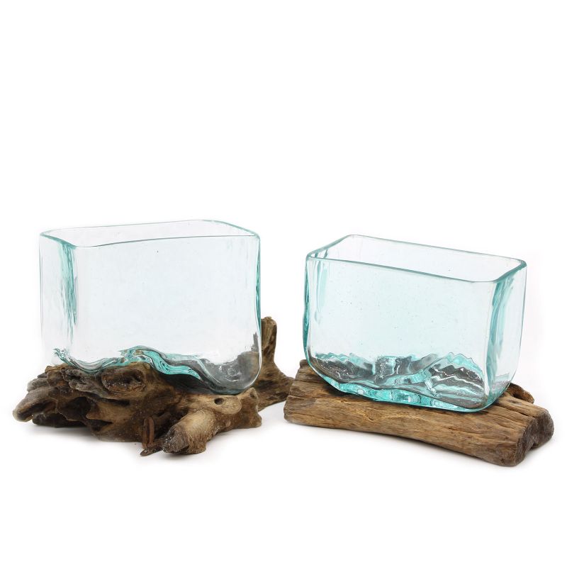 Molten Glass Tank on Wood - Large Bowl