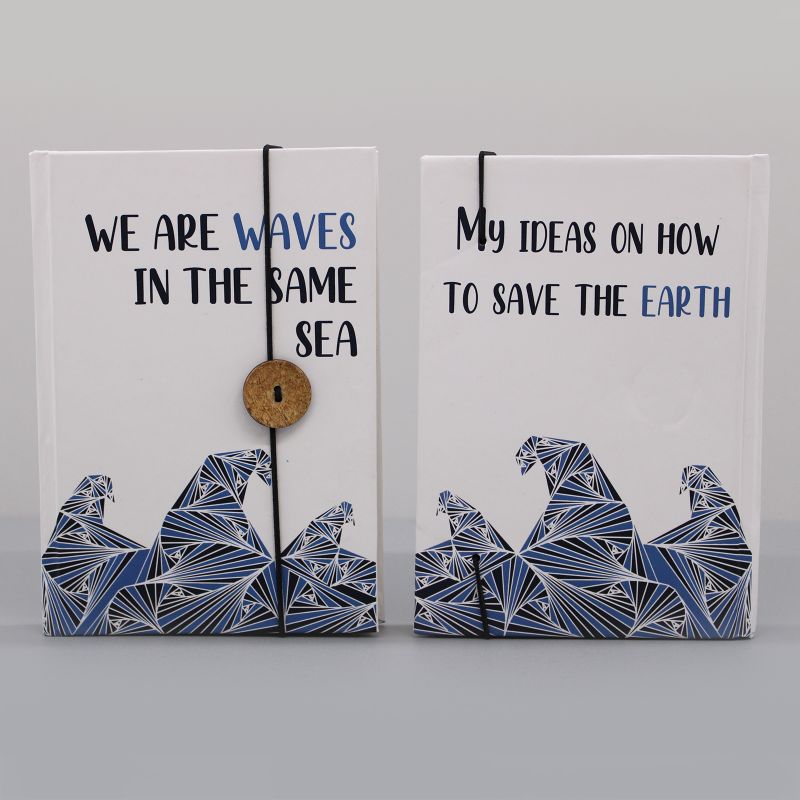 Small Notebook with strap - Waves in the same sea
