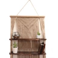 Brown Macrame Hanging Shelves - Brown