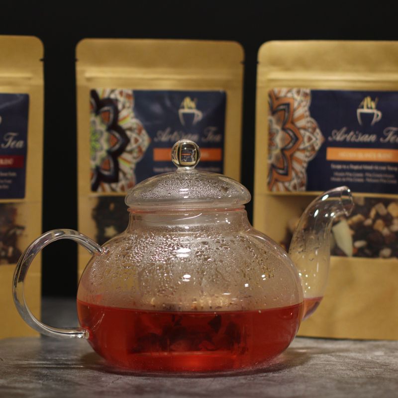 Glass Infuser Teapot - Round Pearl - 400ml - Gift Boxed