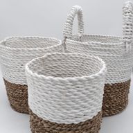 Seagrass Basket Set - Natural / White