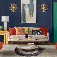 Round Seagrass Rug - Black & Tan - Circles - 1m