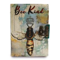 Leather "Bee Kind" Deckle-edge Notebook (18x13cm)