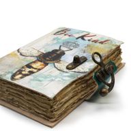 Leather "Bee Kind" Deckle-edge Notebook (18x13cm)