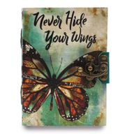 Leather "Never Hide Your Wings" Deckle-edge Notebook (18x13cm")