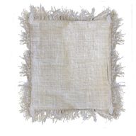 Linen Cushion Covering 60x60 cm with Fringe