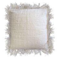 Linen Cushion Covering 60x60 cm with Fringe