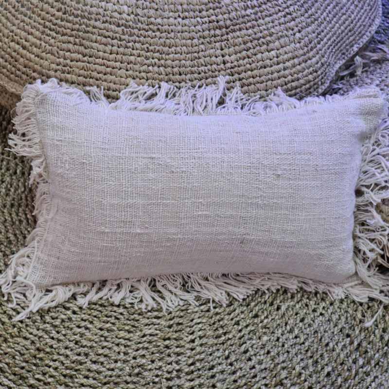 Linen Cushion Covering 30x50cm with Fringe