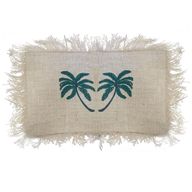 Linen Cushion Covering 30x50cm Palm Tree with Fringe