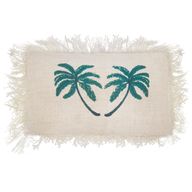 Linen Cushion Covering 30x50cm Palm Tree with Fringe