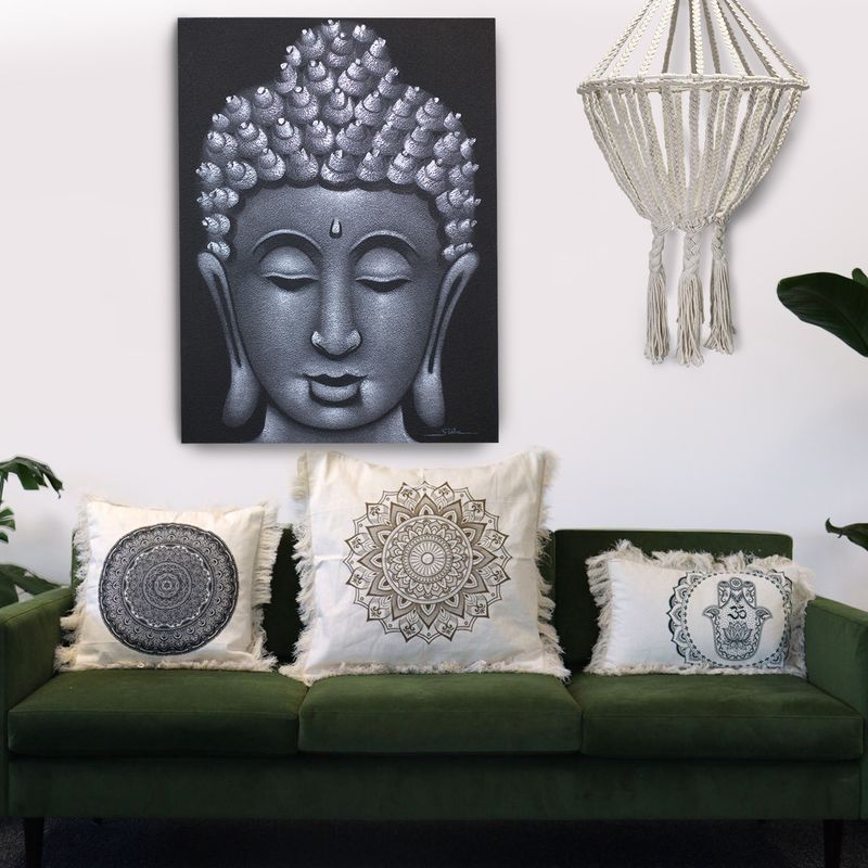 Hamsa Mandala  Cushion Covers 30x50cm - Green