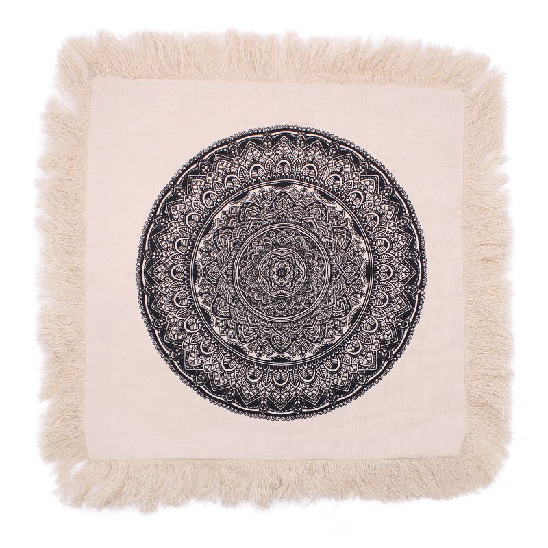 Traditional Mandala Cushion Covers 45x45cm - Black