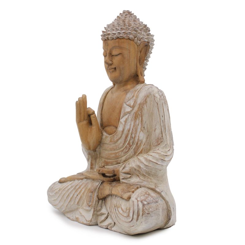 Buddha Statue - 40cm Teaching Transmission - Whitewash