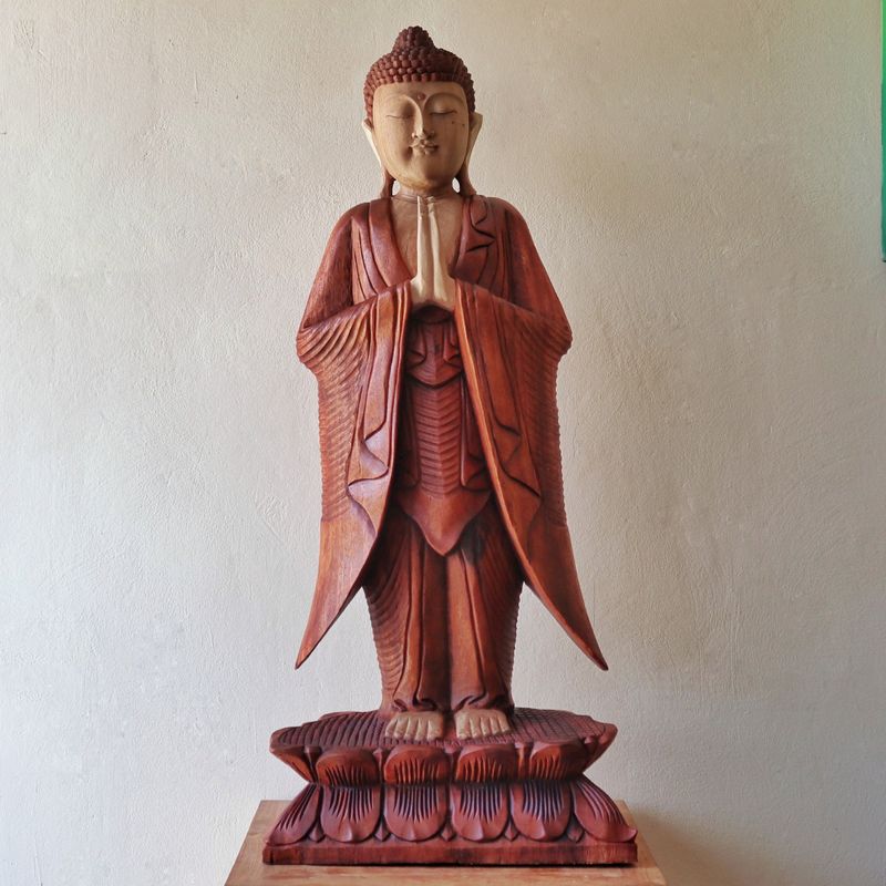Hand Carved Buddha Statue - 100cm Welcome