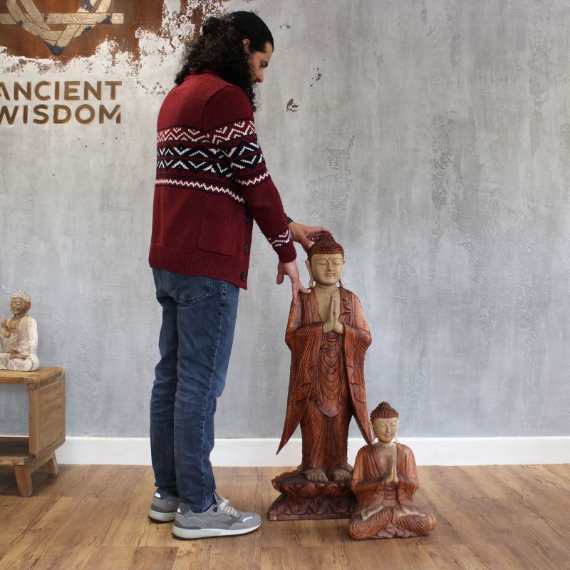 Hand Carved Buddha Statue - 100cm Welcome