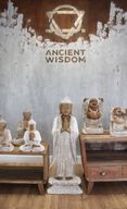 Buddha Statue - 100cm Welcome - Whitewash