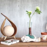 Molten Glass on Whitewash Wood - Small Vase