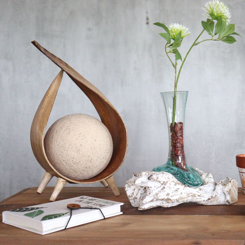 Molten Glass on Whitewash Wood - Medium Vase